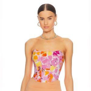 Kyra Strapless Top in Pink Multi